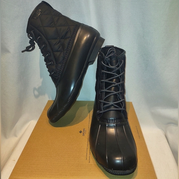 Sperry Men's Men's Saltwater Nylon Duck Boot in Black Size 13 - Picture 1 of 9